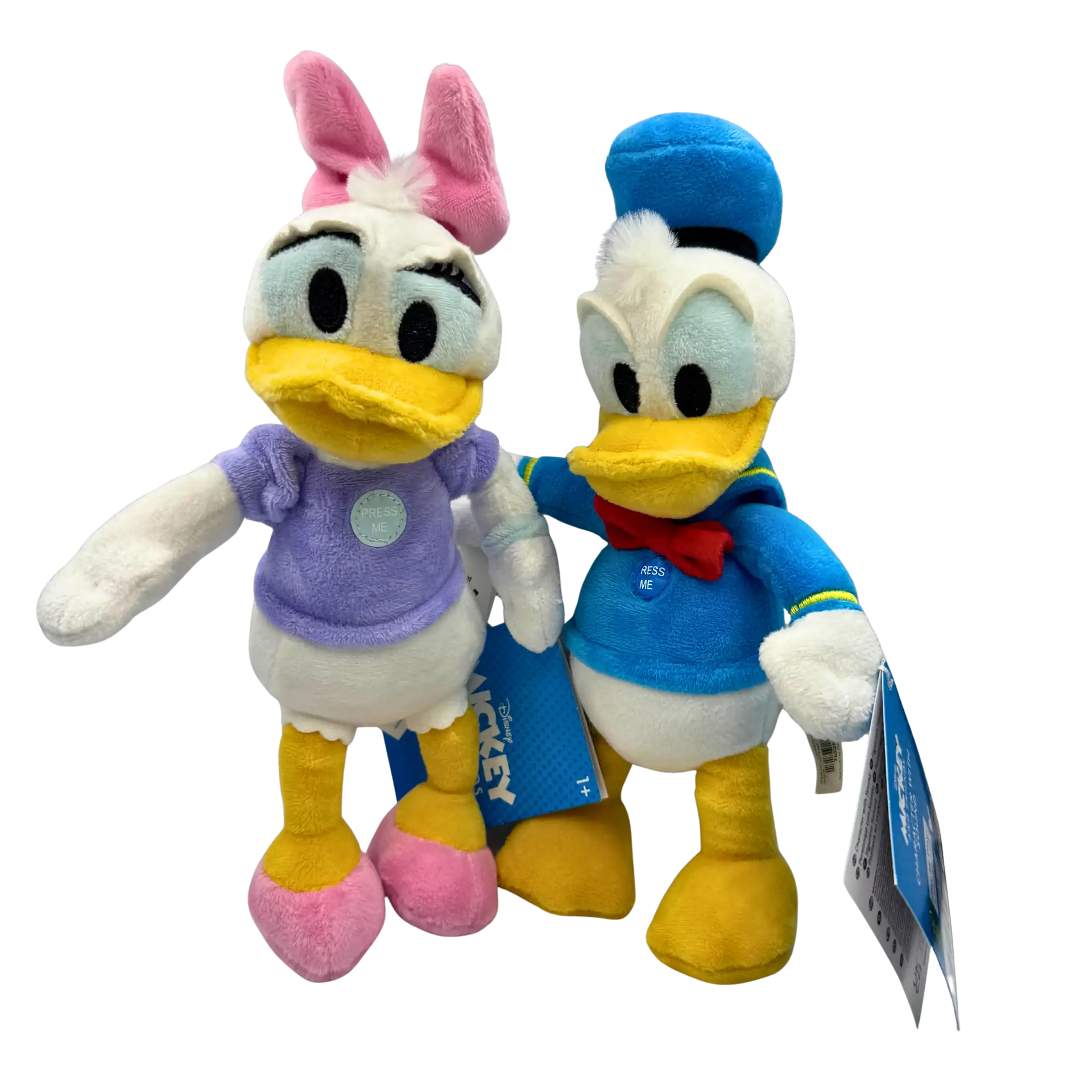 Disney Donald und Daisy Plüsch 2er Set 24cm | mit Sound | 100% Recycelt