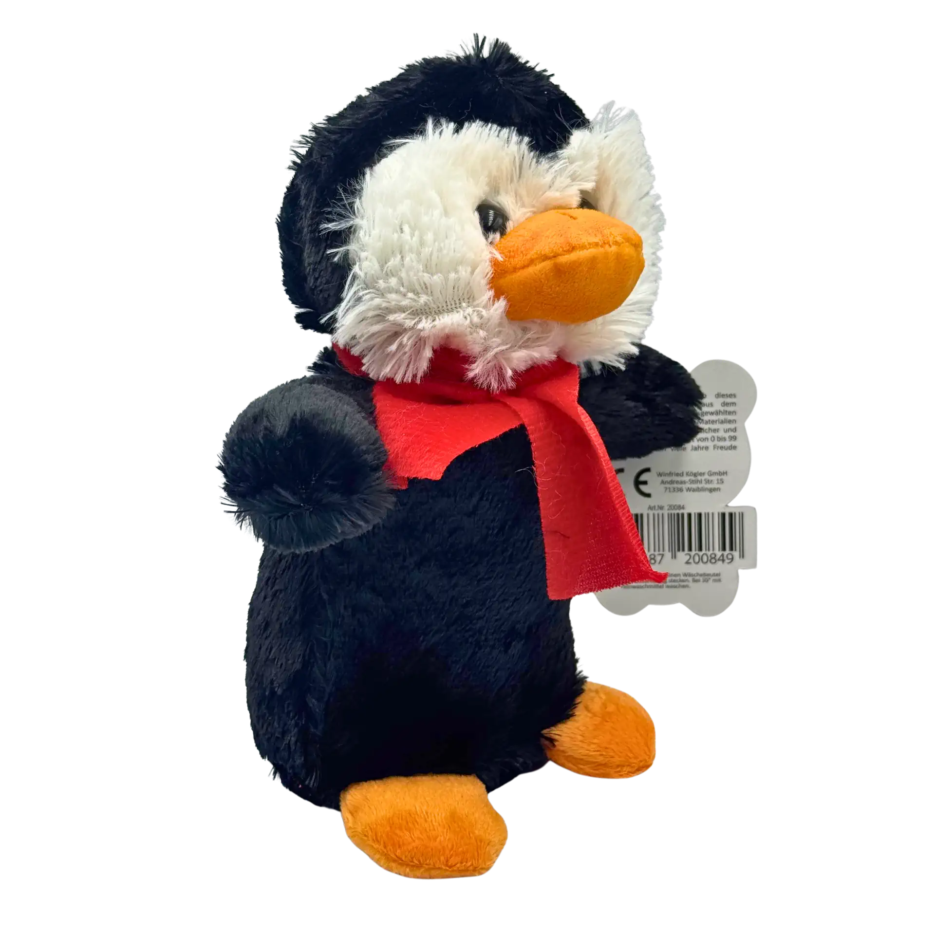 Plüsch Pinguin mit Schal 20 cm | Kögler | Weihnachten Kuscheltier Stofftier