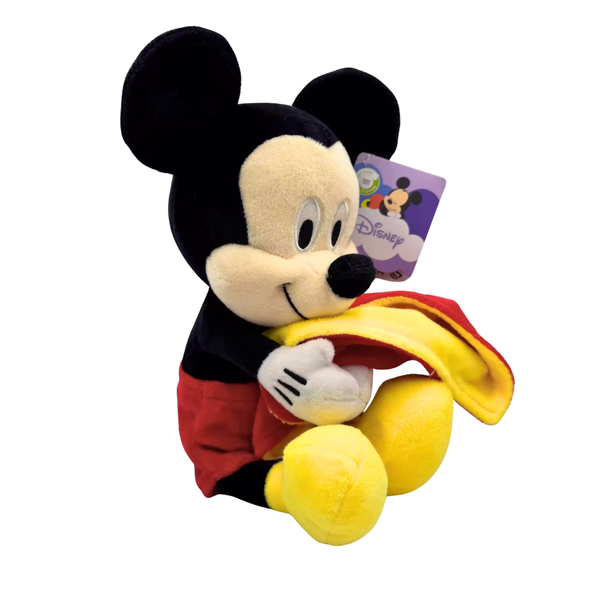 Disney Mickey Mouse Plüschtier 27 cm | Mit kleiner Kuscheldecke | Nachhaltig