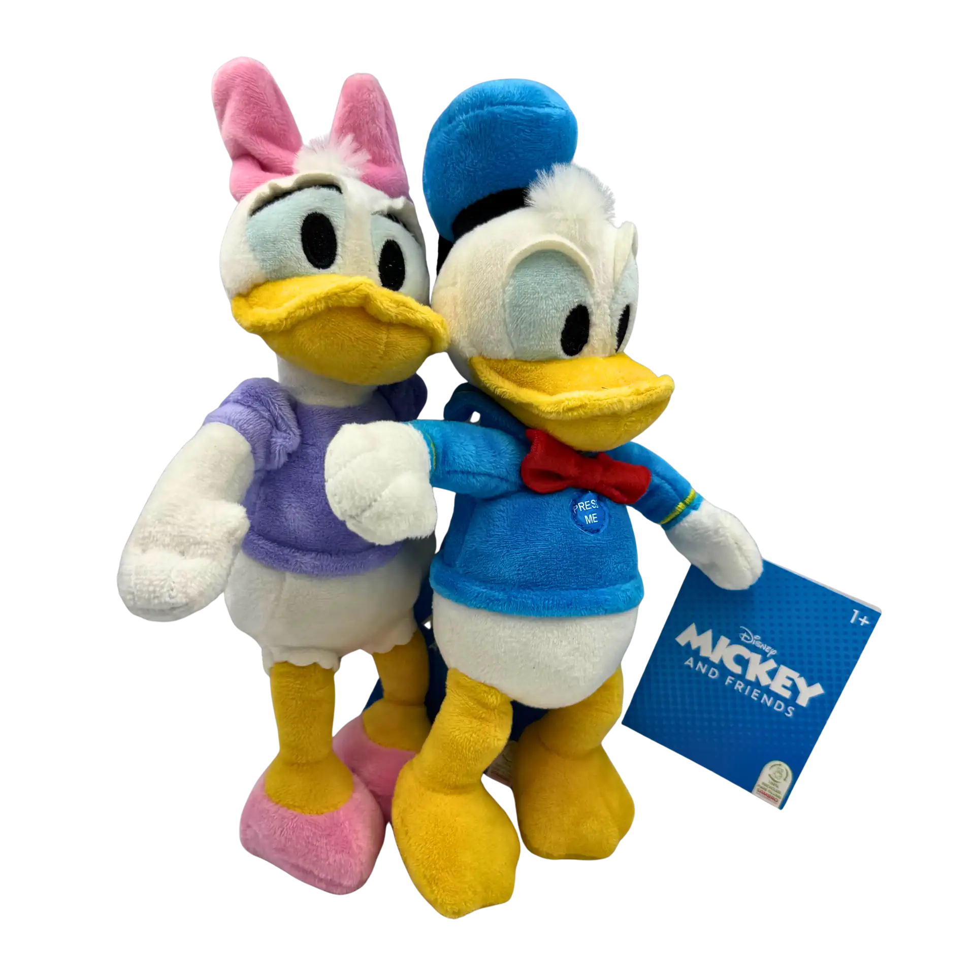 Disney Donald und Daisy Plüsch 2er Set 24cm | mit Sound | 100% Recycelt