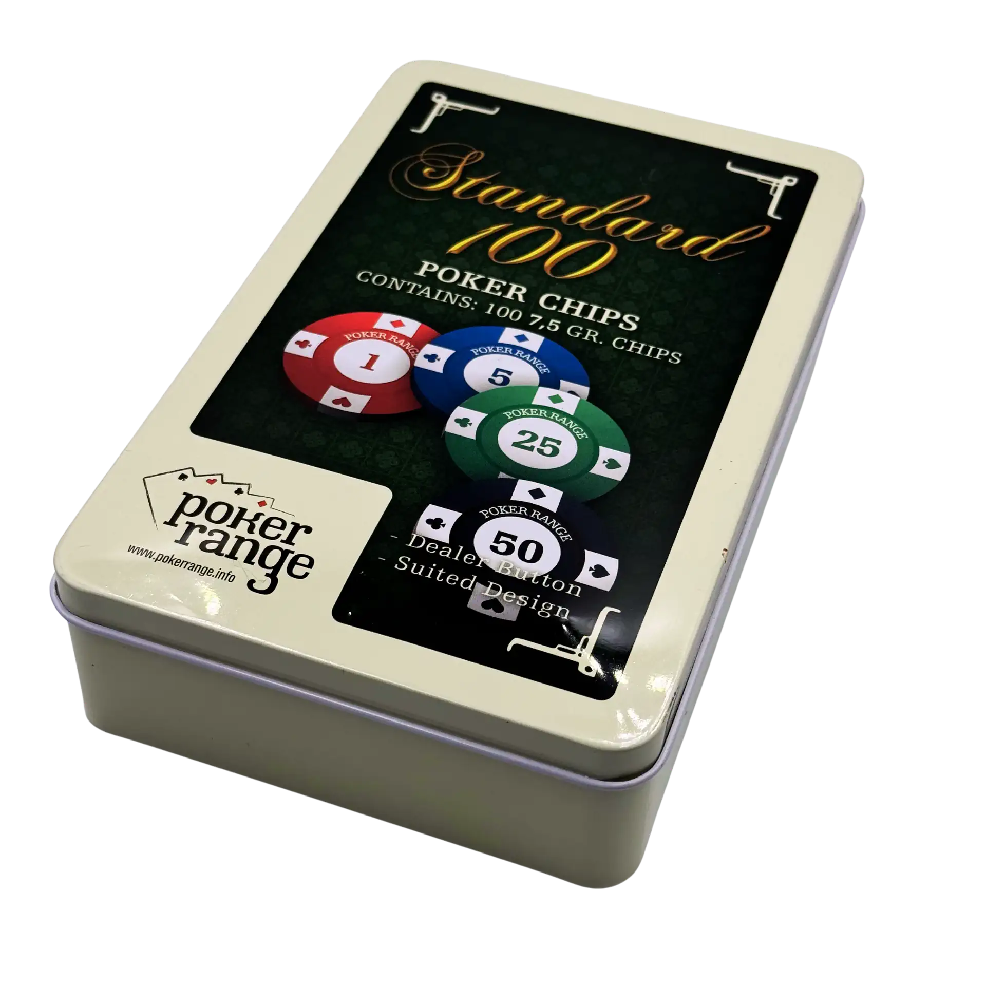 Pokerchips 100 Stück | 7,5g Casino Qualität | Poker-Range Standard