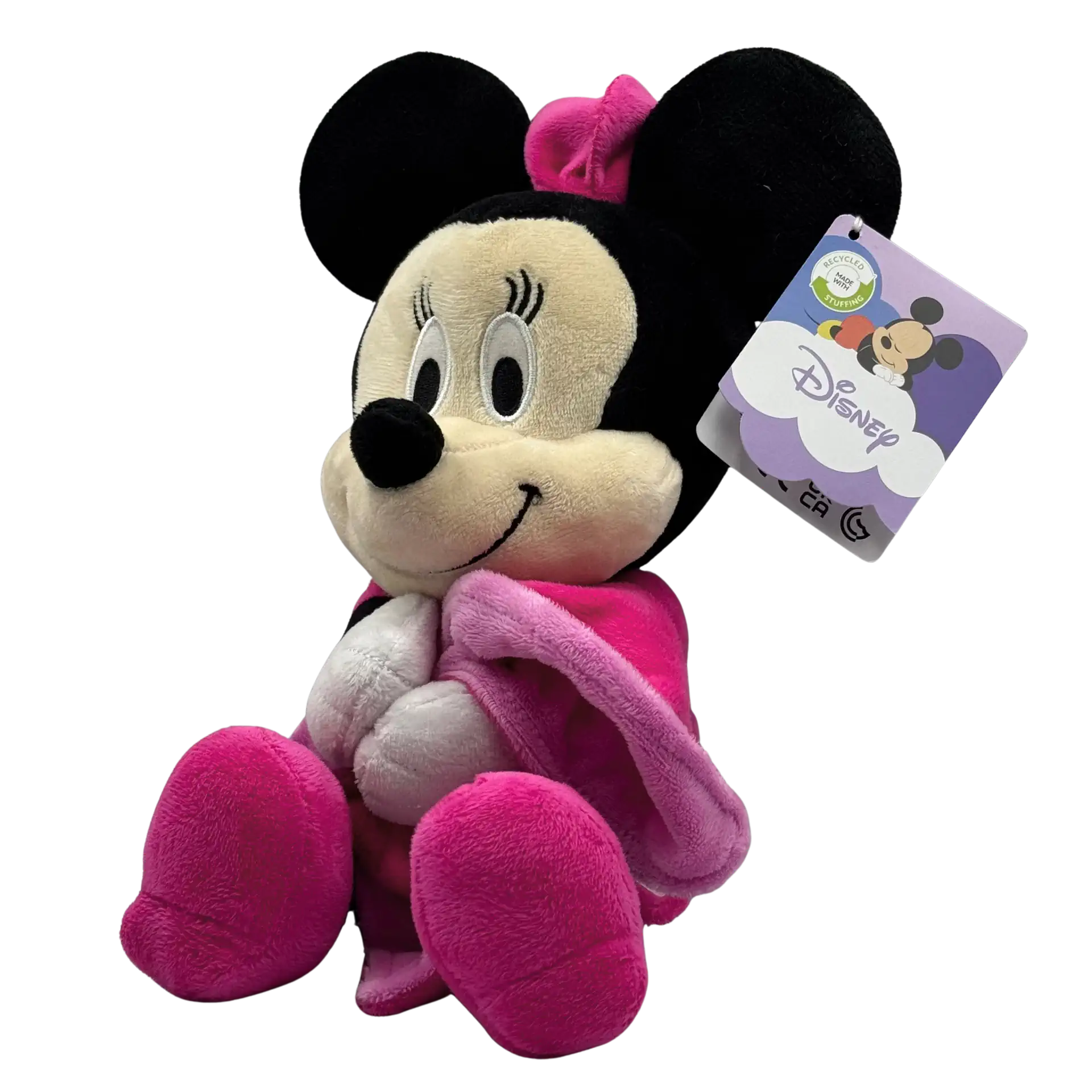 Disney Minnie Mouse Plüschtier 27 cm | Mit kleiner Kuscheldecke | Nachhaltig