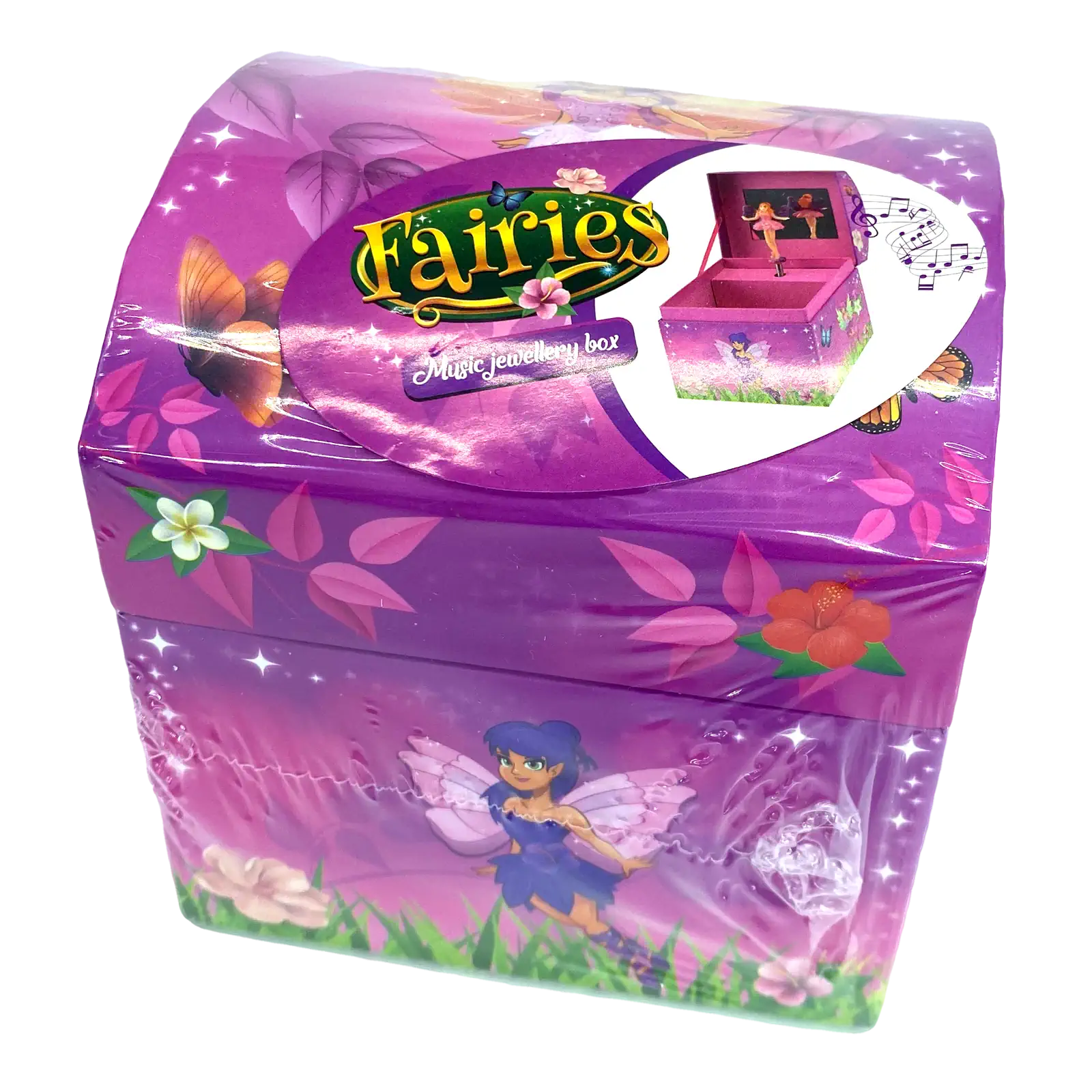 Fairies Schmuckkästchen mit Spieluhr | Pink Feen Design | mit Spiegel