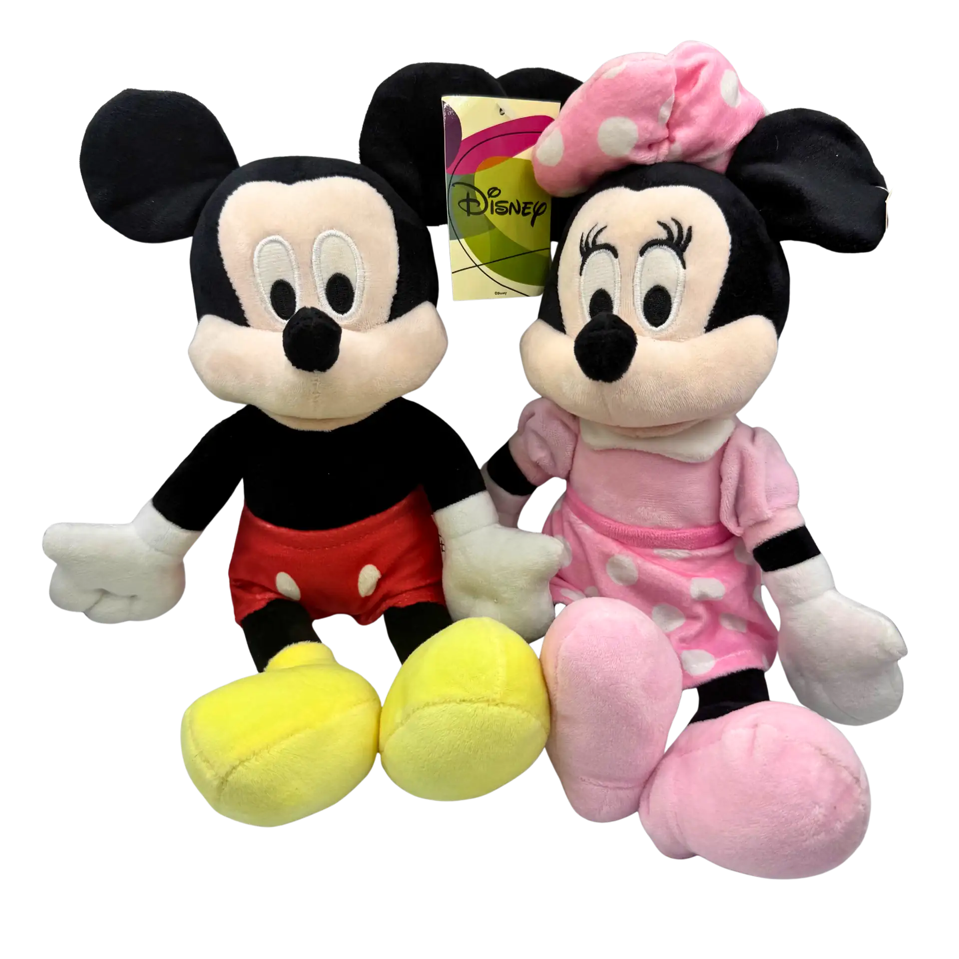 Disney Mickey & Minnie Plüsch 30cm | 2er Set Klassisch | Stofftiere Rot & Rosa