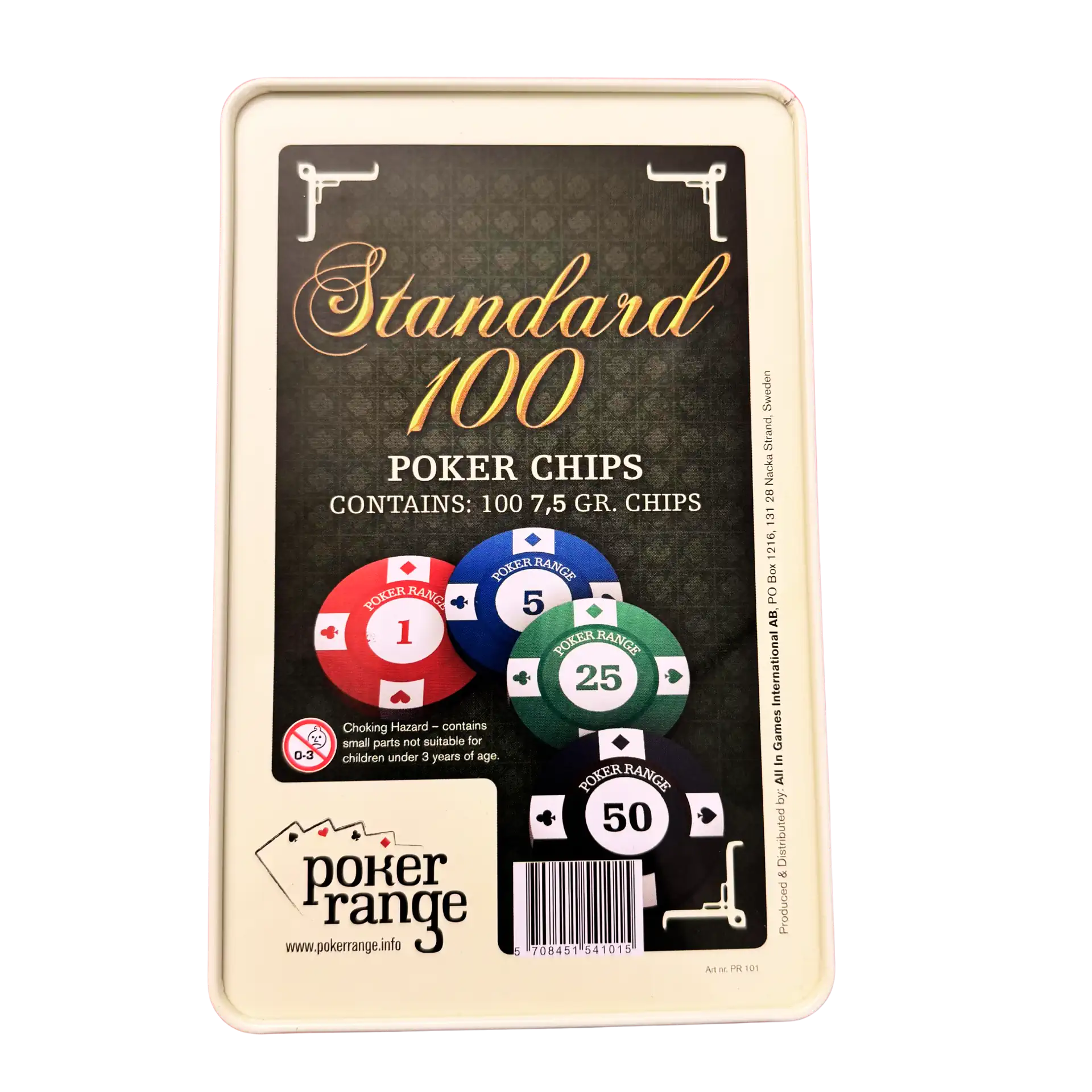 Pokerchips 100 Stück | 7,5g Casino Qualität | Poker-Range Standard