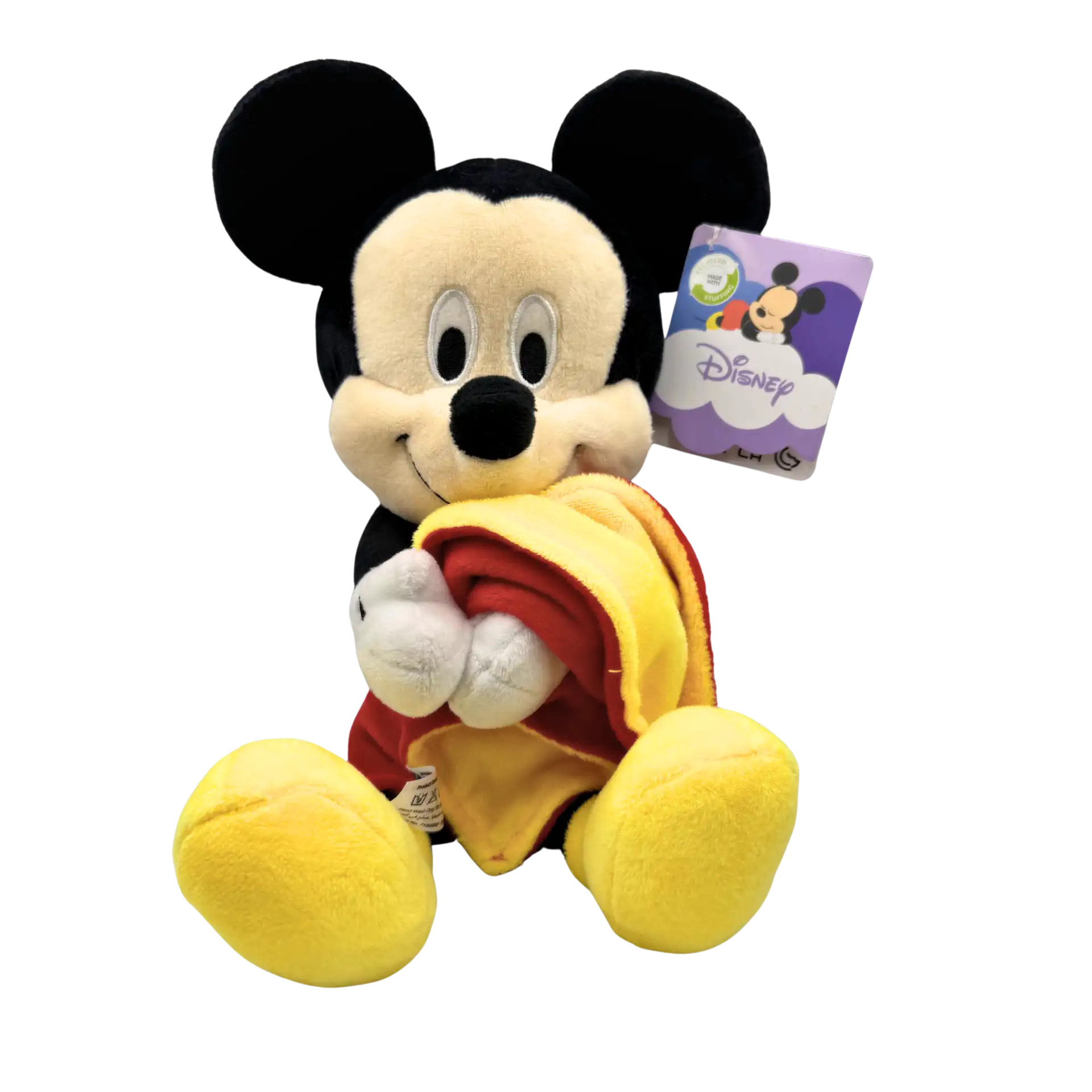 Disney Mickey Mouse Plüschtier 27 cm | Mit kleiner Kuscheldecke | Nachhaltig