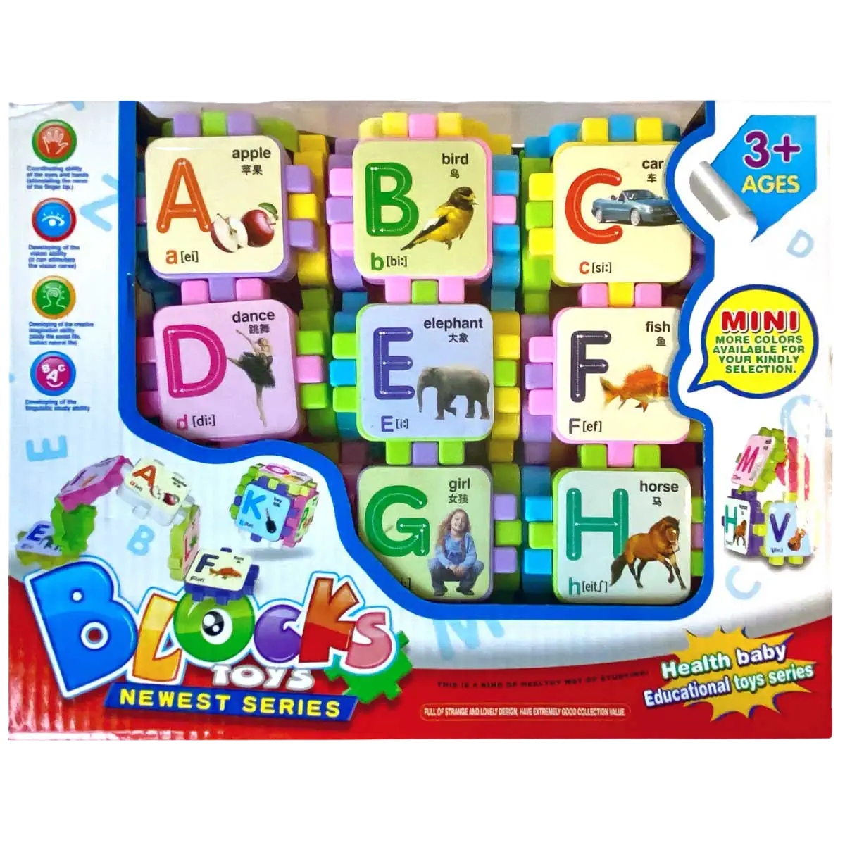 Lernwürfel Englisch und Chinesisch | Bunt | Sprachlern Spielzeug Kinder