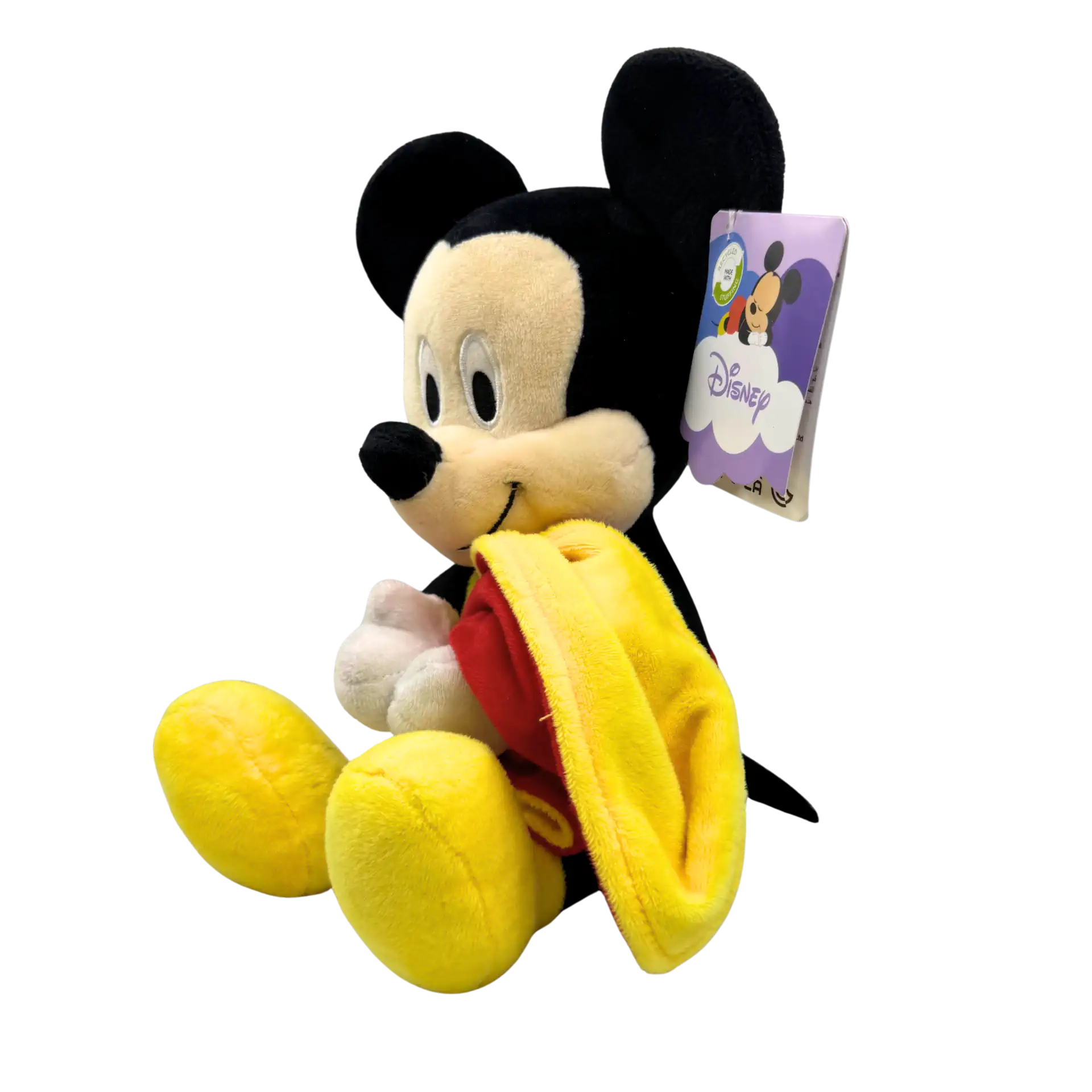 Disney Mickey Mouse Plüschtier 27 cm | Mit kleiner Kuscheldecke | Nachhaltig