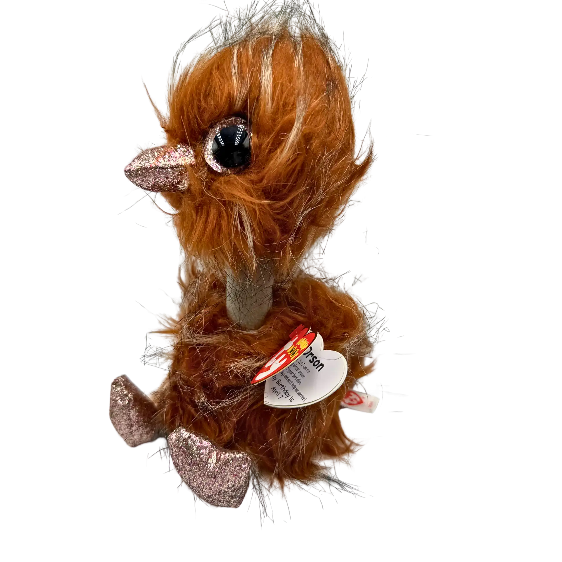 TY Beanie Boos Orson der Strauß Plüschtier 15cm Kuscheltier Glitzeraugen