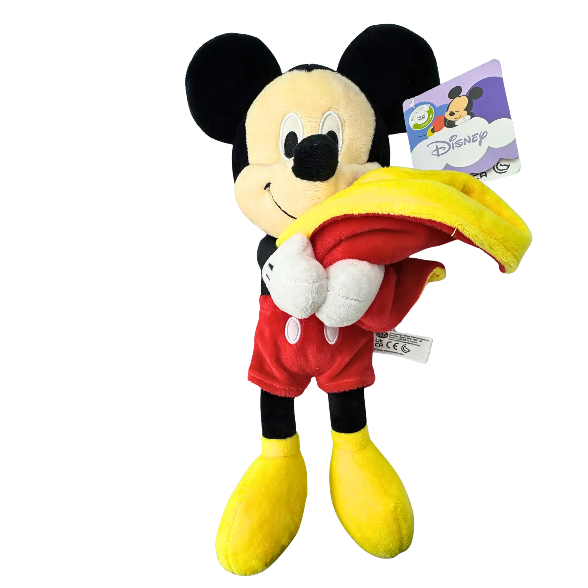 Disney Mickey Mouse Plüschtier 27 cm | Mit kleiner Kuscheldecke | Nachhaltig